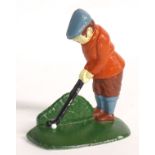 Golf Interest : A Novelty painted cast doorstop depicting a golfing figure 7 1/2" high