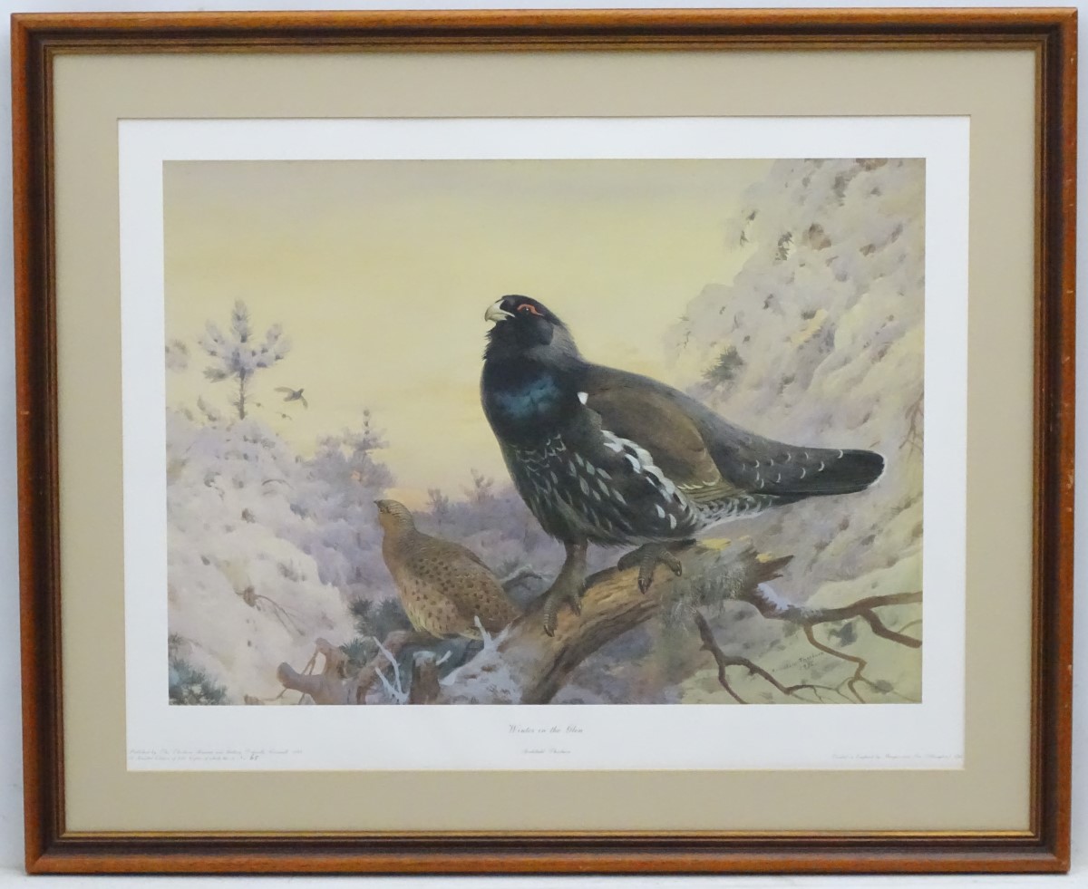 After Archibald Thorburn (1860-1935), Limited edition coloured print 65/850, 'Winter in the Glen',