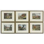 After William Samuel Howitt (1756-1822), A set of six hand coloured etchings, Fox Hunting,