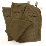 Three pairs of Laksen tweed trousers, UK size 37,