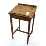 A child's small pine school desk CONDITION: Please Note - we do not make reference