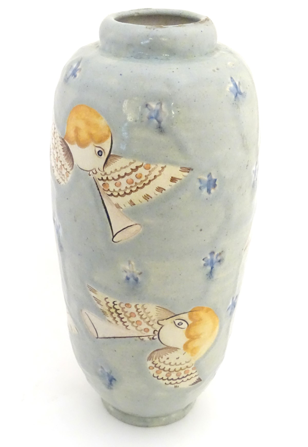 A late 20thC Continental vase decorated with stylised angels, - Image 4 of 9