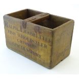 A 21stC novelty reproduction wooden Kipper box, bearing Ralph Leadbetter, Fish Wholesaler, Grimsby,