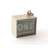 A vintage 9ct gold charm titled In Emergency Break Glass,