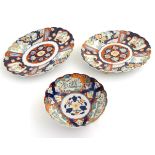 Two Imari dishes of oval form with lobed rims,