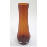 A retro red studio glass vase. Approx. 9 3/4" high.