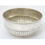 Chinese export silver : A white metal bowl marked 'Wang Hing' 5" diameter x 2 3/4" high
