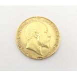 Coin : A King Edward VII 1909 gold half sovereign,