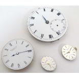A pocket watch movement by Russell's Ltd, Liverpool, with 1 1/8" enamel dial,