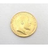 Coin : A King Edward VII 1907 gold half sovereign,