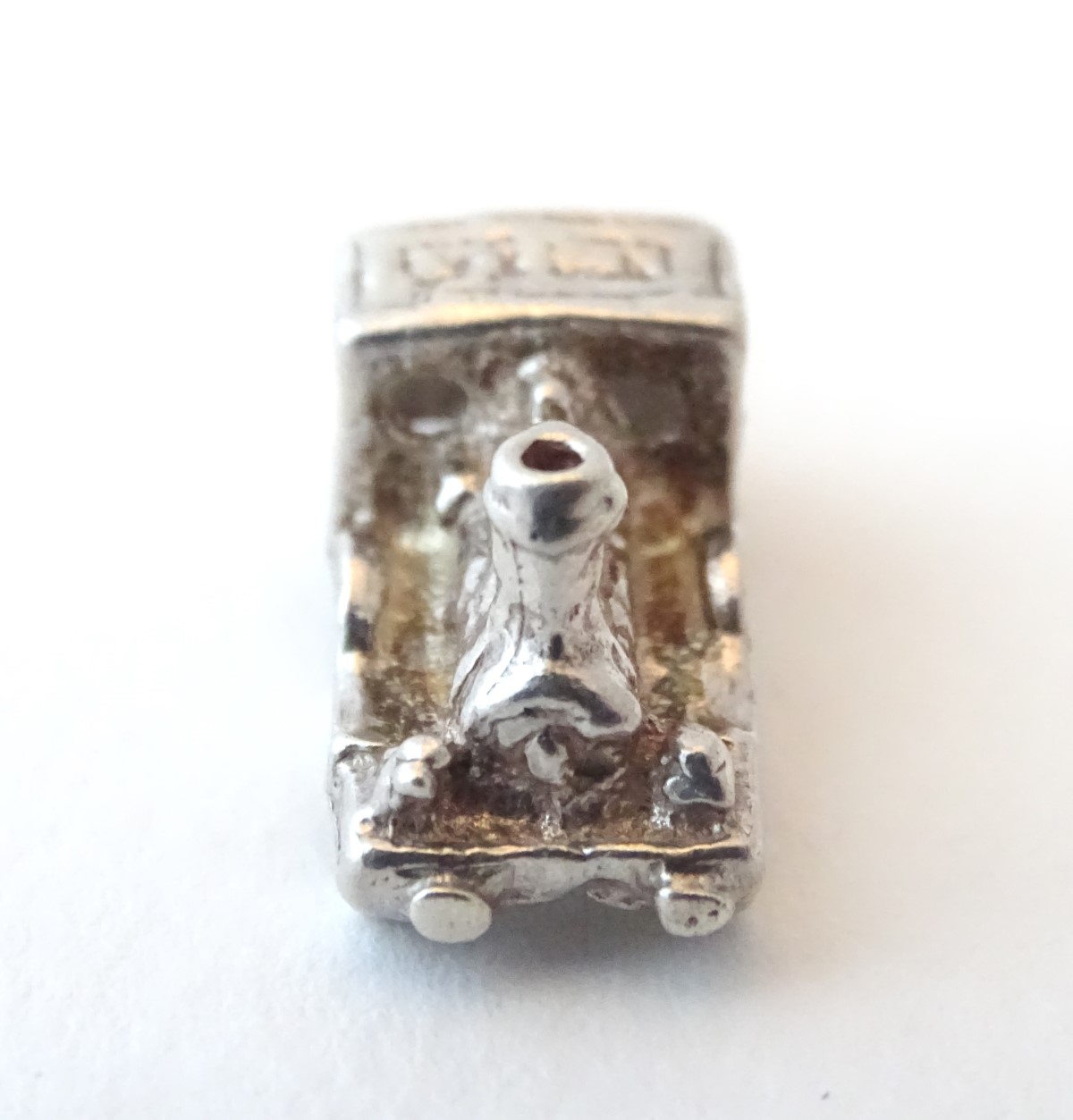 A novelty silver pendant charm formed as a steam train. Approx. 3/4" long. - Image 6 of 6