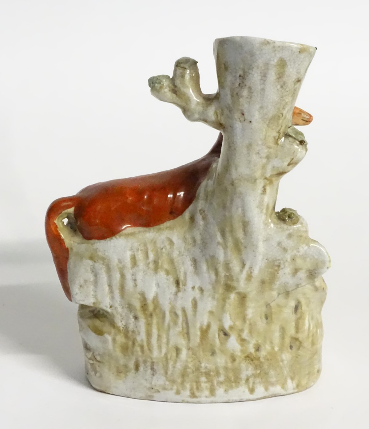 A Staffordshire flat backed fox and game bird spill vase, 8" high, - Image 7 of 7