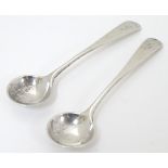 A pair of George III Scottish silver Old English pattern salt spoons, Edinburgh c.
