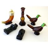 An assortment of collectable Avon novelty scent bottles to include a pair of pheasants,