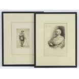 Sir Hubert von Herkomer, RA (1849-1914), Drypoint etchings, x2, A Bavarian Peasant,