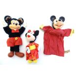 Toys: Two 20thC Walt Disney Productions Mickey Mouse toys, a Mickey Mouse hand puppet by Semco Ltd.