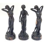 Three 21stC decorative female figures. Approx.