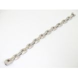 An Italian 18ct white gold bracelet of link form, set with 5 bands of 6 diamonds,