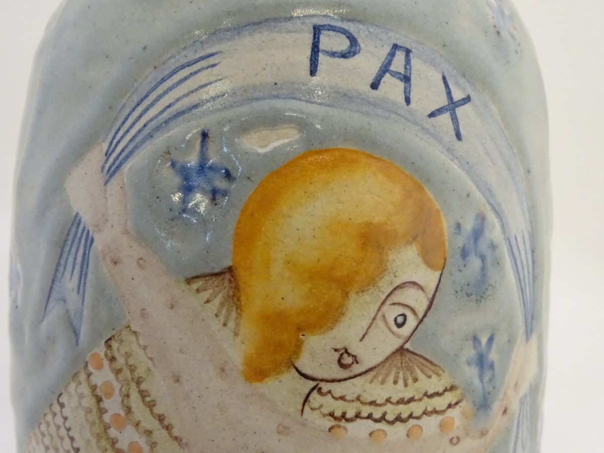 A late 20thC Continental vase decorated with stylised angels, - Image 7 of 9