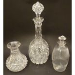 Assorted 19thC glassware comprising a cut glass decanter and stopper,