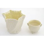 Two Belleek Ireland pottery wares,