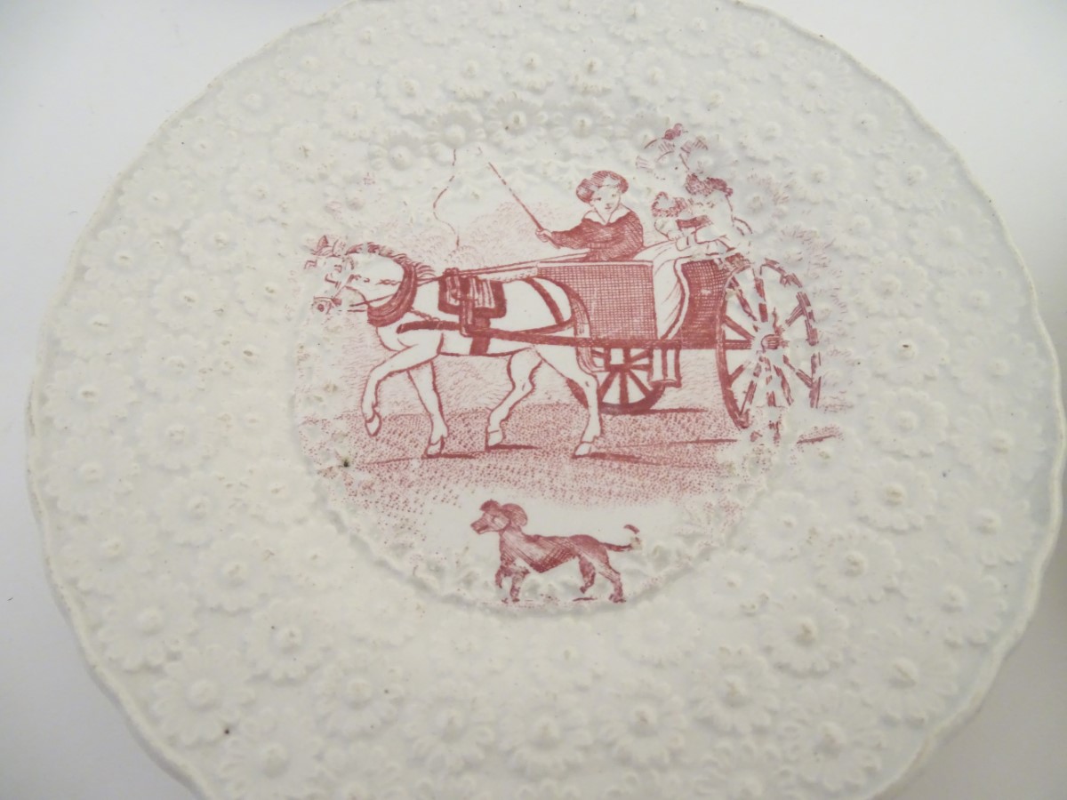 Four assorted Victorian nursery and ecclesiastes transferware plates. - Image 5 of 9