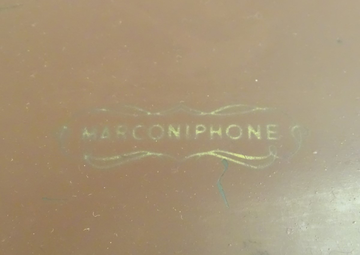 A 1950s / 1960s Marconi Marconiphone T69DA valve radio, with burgundy cover and white detail, - Image 2 of 6