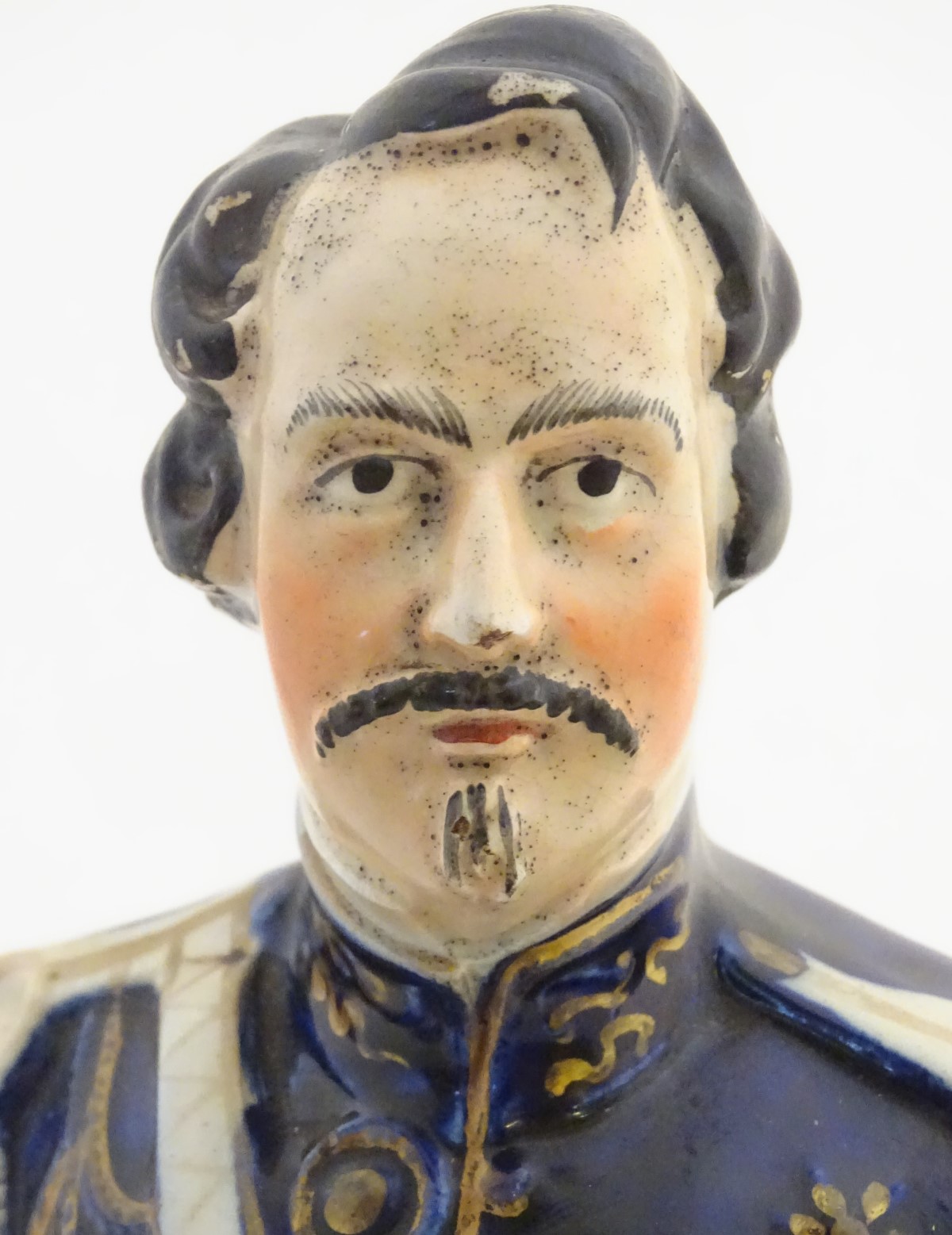 A large Victorian Staffordshire pottery portrait figure depicting Louis Napoleon. Titled to base. - Image 2 of 7