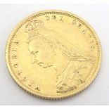 Coin : A Queen Victoria 1892 gold half sovereign,