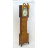 A Victorian oak cased longcase / grandfather clock, 8-day movement,