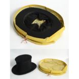 Hunting: A 20thC collapsible top hat, made by Austin Reed Ltd. Regent Street, London.
