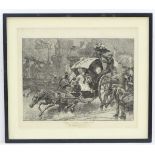 After J Maclean, XIX, English School, Etching, London Sketches - A Horse Down,