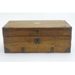 A 19thC camphor box fitted with brass mounts. Approx.