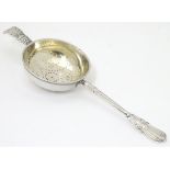 Scandinavian silver : A Danish silver tea strainer marked V.