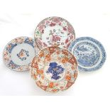 A quantity of oriental ceramics, to include an 18thC floral plate,