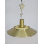 Vintage Retro: a Danish / Scandi hanging pendant lamp / light in brushed bronze livery,