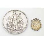 A silver plate Royal Horticultural Society medallion dated 1911 2 1/4" diameter,