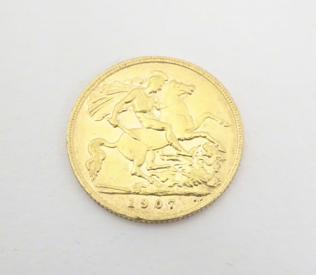 Coin : A King Edward VII 1907 gold half sovereign, - Image 2 of 2