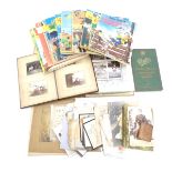 A quantity of assorted 19th and 20thC ephemera to include an book of illustrated border designs