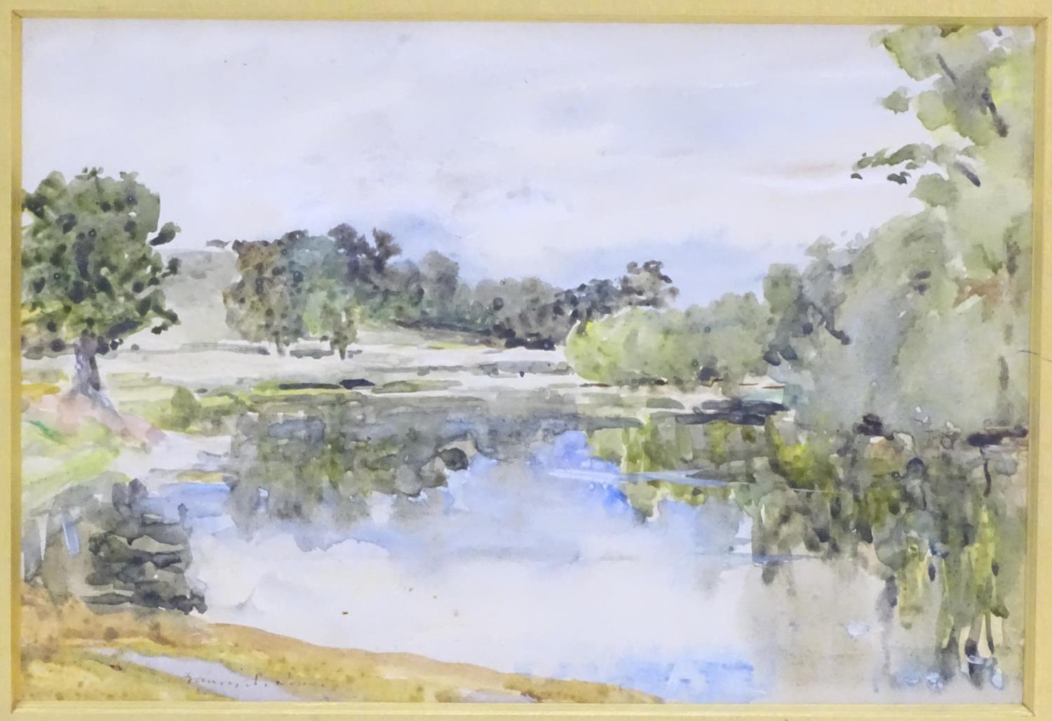 Francis Edward James (1849-1920), English School, Watercolour, A wooded river landscape, - Image 3 of 5