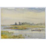 Charles Piggott (1863-1949), English School, Watercolour, On the Ouse, Holywell,