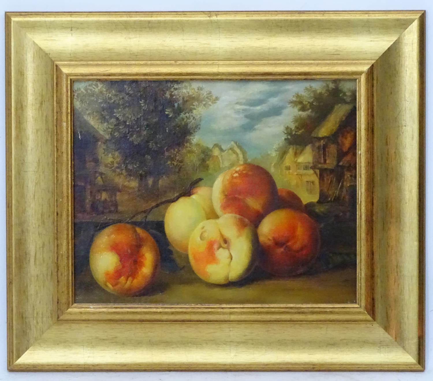 Elena Muhina (1963), Russian School, Oil on canvas, Still life of peaches on a window ledge, - Image 3 of 4