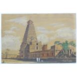 Harry Chester, XX, Watercolour, Brihadisvara Temple, Thanjavur, India,