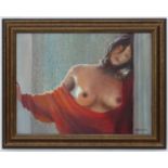 Vladimir Volosov (1937), Russian School, Oil on canvas, Girl in a red Cape,