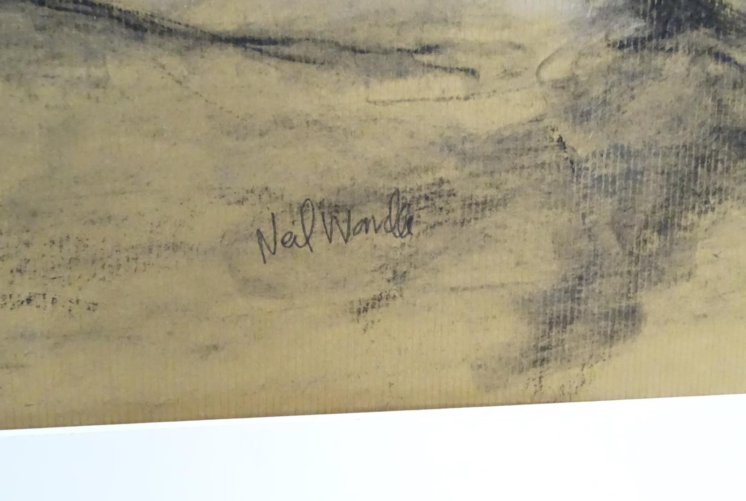 Neil Wardle, XX, Charcoal and chalks, Reclining Nude, Signed in pencil lower right, Approx. - Image 5 of 5