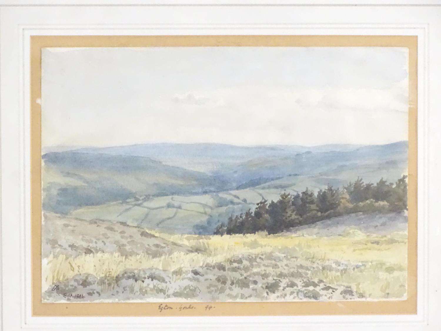 Indistinctly initialled, XIX, English School, Watercolour, The Wolds from near Newton... - Image 4 of 7