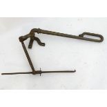 Garden & Architectural: a Victorian cast iron water pump handle assembly, the neck with fuchsia