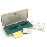 A cased limited edition set of 22ct gold and 925 silver postage stamp ingots by Hallmark Replicas