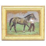 Manner of Alfred Munnings (1878-1959), Equine School, Oil on panel, A portrait of a horse and