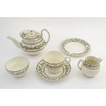 Wedgwood teawares in the pattern Etruria manufactured for James Powell & Sons. Comprising a